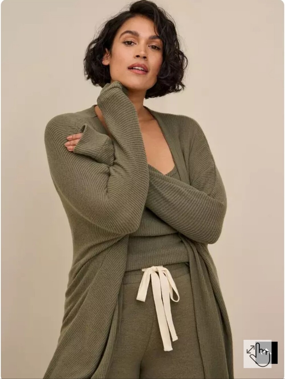 torrid Olive Super Soft Plush Ribbed Lounge Cocoon